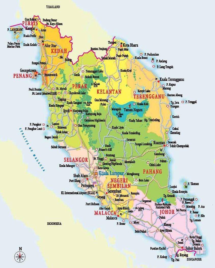 ನಕ್ಷೆ ವೆಸ್ಟ್ ಮಲೇಷ್ಯಾ