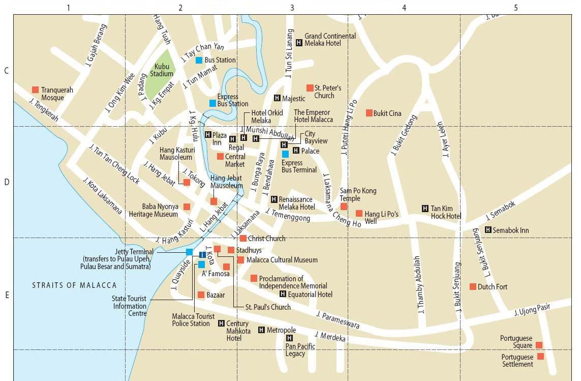 ನಕ್ಷೆ malacca ಮಲೇಷ್ಯಾ